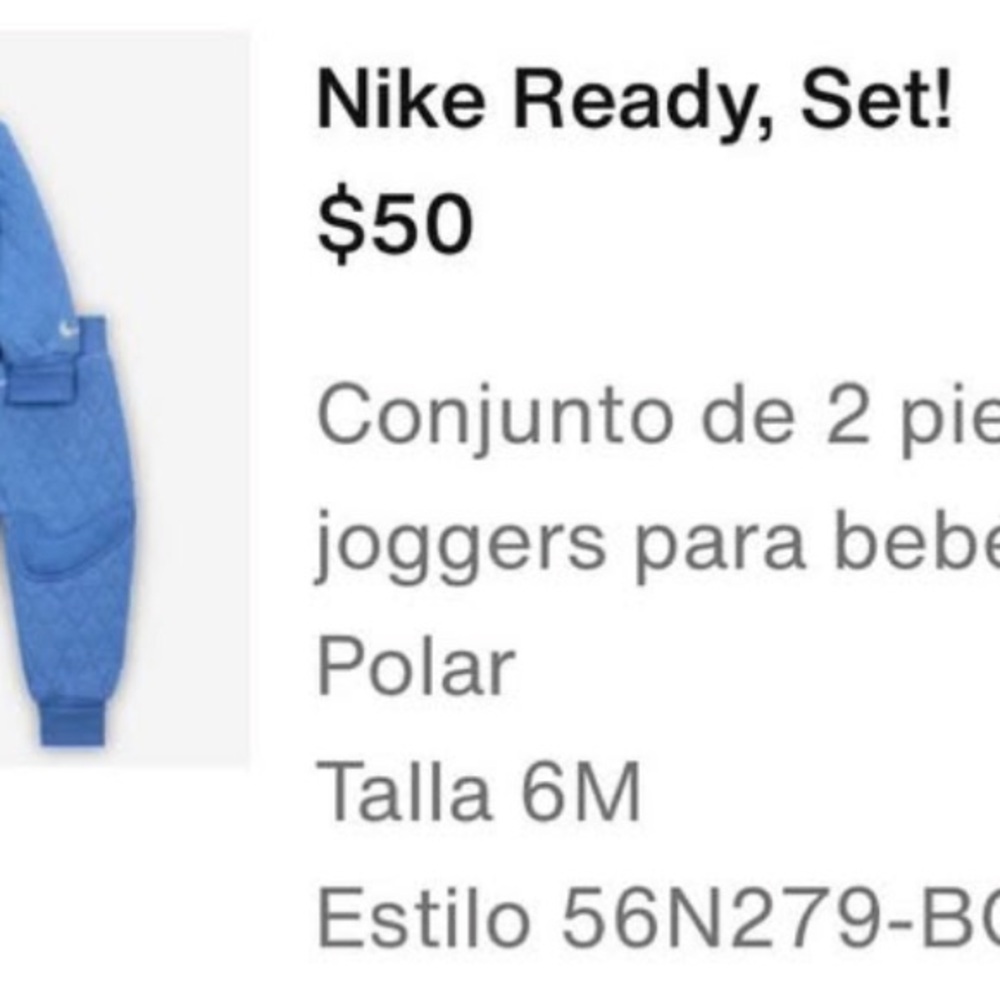 Nike Quilted Baby Jogger Pants - Bright Blue